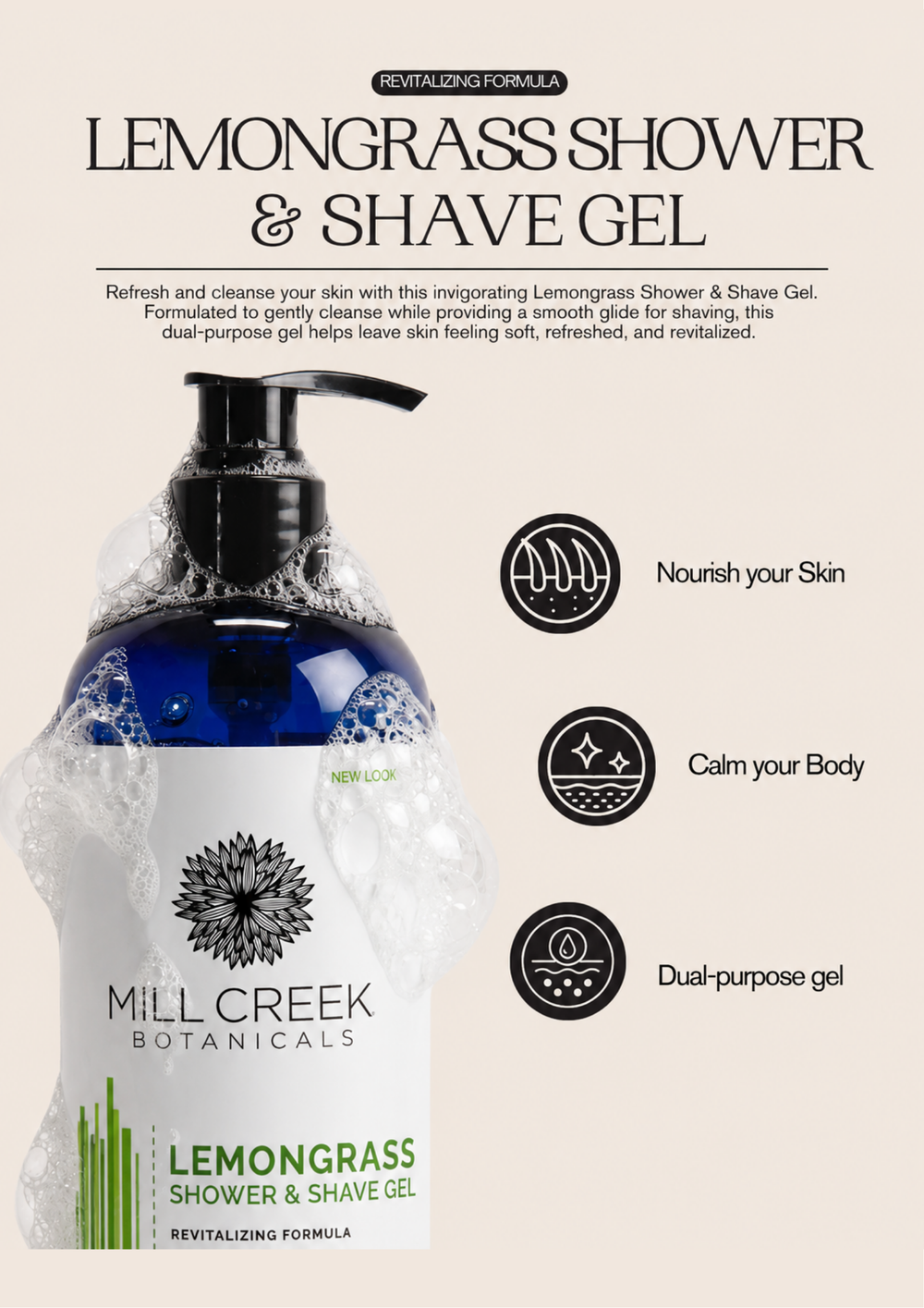 Value Size Lemongrass Shower & Shave Gel 32 oz