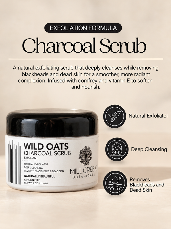 Wild Oats Charcoal Scrub