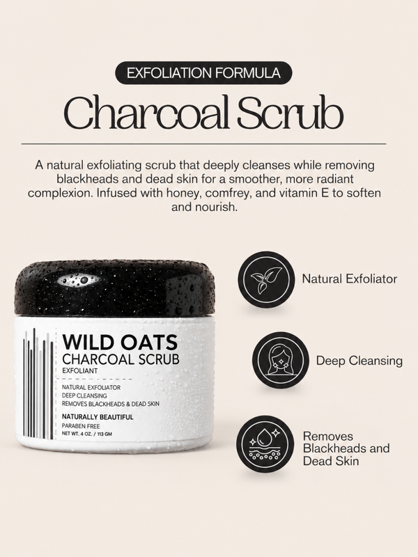 Wild Oats Charcoal Scrub