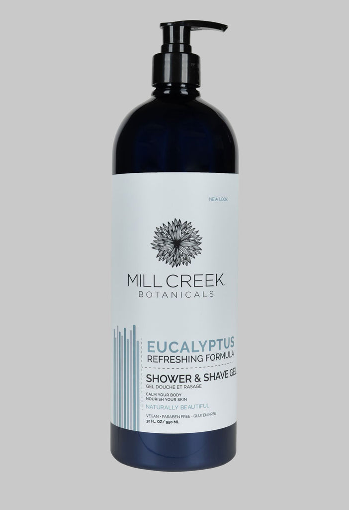 Value Size Eucalyptus Shower & Shave Gel 32 oz (NEW LOOK) - Mill Creek Botanicals