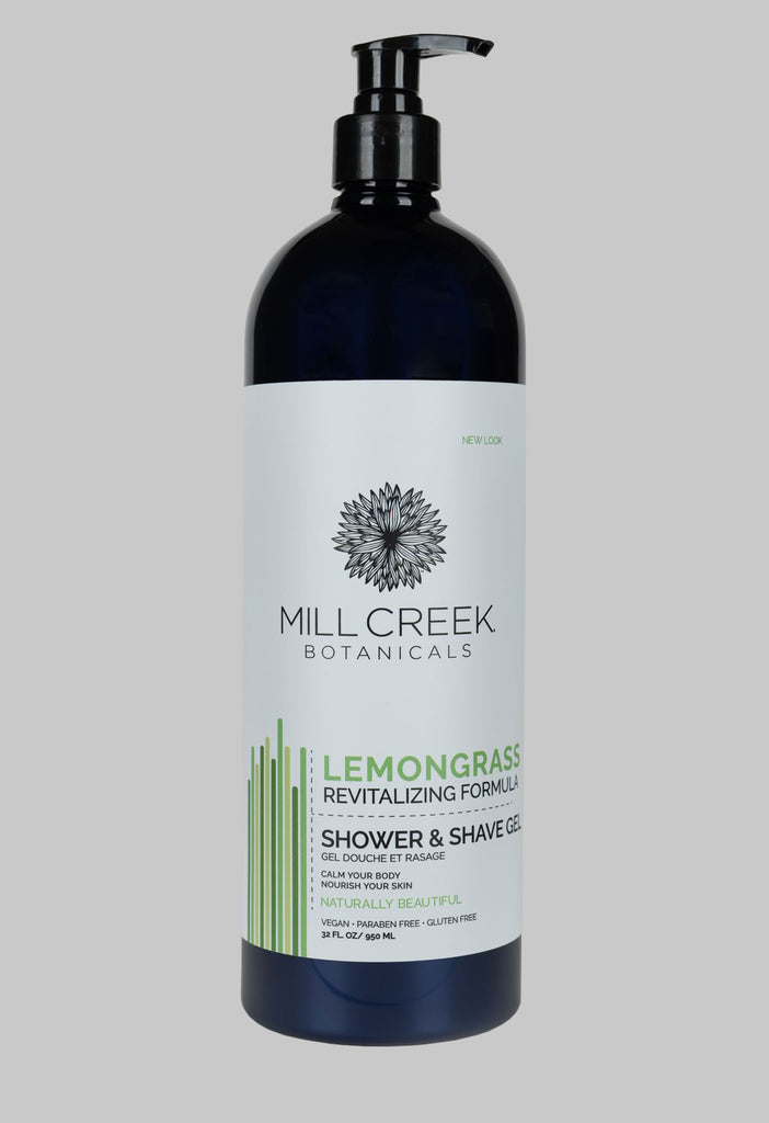 Value Size Lemongrass Shower & Shave Gel 32 oz - Mill Creek Botanicals
