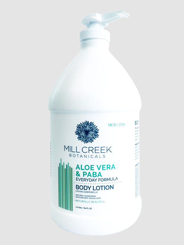 Value Size Aloe Vera & Paba Lotion 64 oz - Mill Creek Botanicals