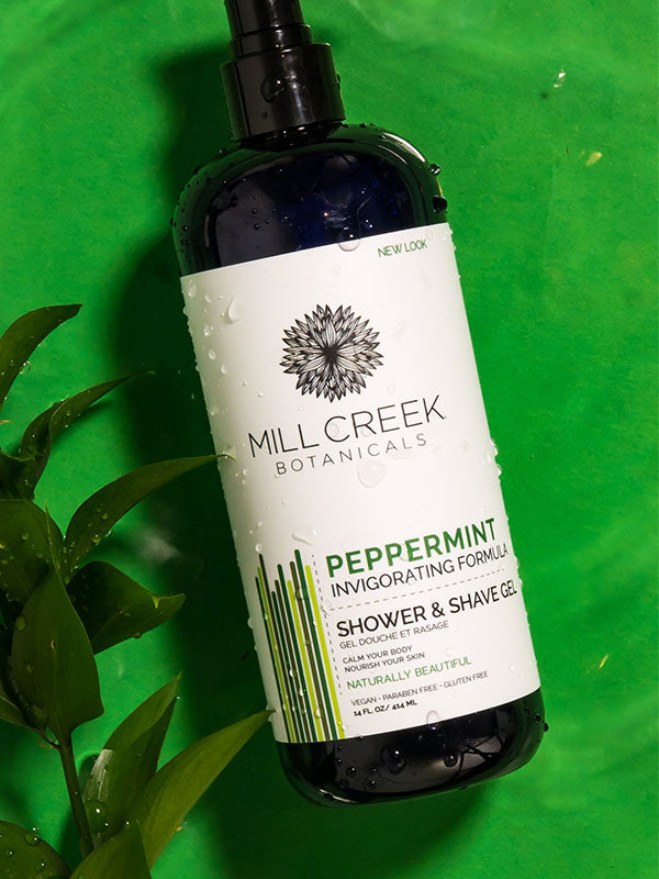 Peppermint Shower & Shave Gel 14 oz - Mill Creek Botanicals